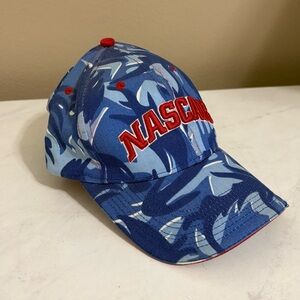 NASCAR The Game Blue Red Embroidered Adjustable Hat Retro Racing Colorful